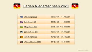 Ferien Niedersachsen 2020 [upl. by Soren338]