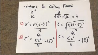 Sukatan Serakan  Varians amp Sisihan Piawai Data tak Terkumpul [upl. by Ogawa]
