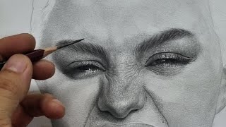 LIVE Pencil Drawing Shading Realistic Skin Tone tutorial [upl. by Eadahc]