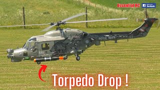 Torpedo Drop  Westland Lynx HMA Mk8 Black Cat RC Helicopter [upl. by Cooley430]