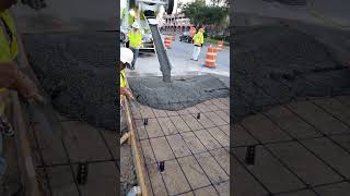 How to Pour Concrete Street shorts [upl. by Joacima]