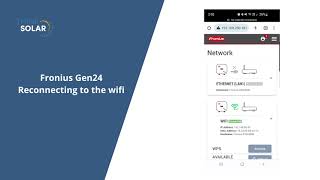 Fronius Gen 24  How to reconnect to the WiFi [upl. by Retsam]