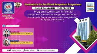 Pembekalan Pra Sertifikasi Kompetensi Programmer Prodi Sistem Informasi [upl. by Weisler]