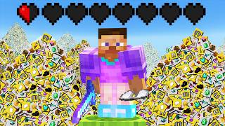 I Got ALL 81 Minecraft Advancements on Half a Heart [upl. by Sarazen761]