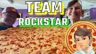 ROCKSTAR PIZZA CHALLENGE FT NATHAN KLEIN  TEAM CHALLENGE   MOLLY SCHUYLER  MOM VS FOOD [upl. by Adnelg]