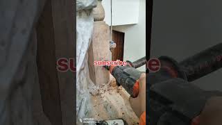 installing kashmiri walnut wood stair postwoodworking shorts maker Theshabeervlogs0755 [upl. by Eejan]