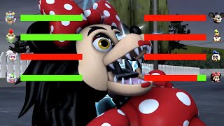 SFM FNaF DeathRock vs Disney Security Breach WITH Healthbars [upl. by Gneh]