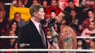 Raw  Raw John Laurinaitis says he is going to screw Punk at the Royal Rumble [upl. by Ymassej]