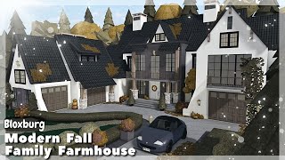 BLOXBURG Modern Fall Family Farmhouse Speedbuild  Roblox House Build [upl. by Camm]