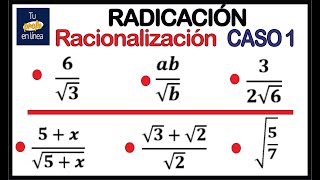 RADICACIÓN 11 Racionalización  Caso 01 [upl. by Linnell]