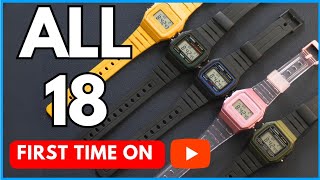 Every single Casio F91 EVER Made  State of the Collection [upl. by Airetak]