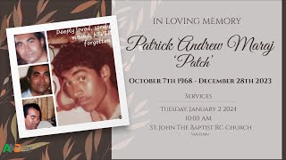 The Funeral Service of Patrick Andrew Maraj AKA ‘Patch’ [upl. by Otsugua31]