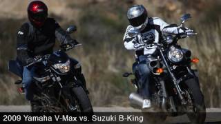 2008 Suzuki BKing vs 2009 Star VMAX [upl. by Elleinad151]