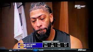 Lakers Anthony Davis provides locker room analysis and reflects after 115103 loss to Pistons [upl. by Renrut]