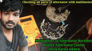 How to Test an Alternator Testing the Voltage Regulator Diode rectifier and Stator [upl. by Mraz]