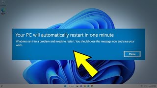 Fix Your PC will automatically restart in one minute in Windows 11  10  pc restarting every minute [upl. by Gisella]