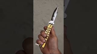 MakingButterflyKnifeoutofBearingknifemakingknifemakingthingscreativecreativeshorts [upl. by Nrev]