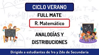 38 Analogías y distribuciones  R Matemático  Ciclo verano 1ro y 2do Sec [upl. by Kreiner]