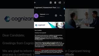 Cognizant sending assessment test mail oct 2024 cognizantoffcampusdrive cognizantgenc [upl. by Chavey]