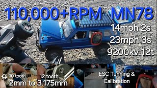 23mph 110000RPM 112 MN78 12 Tooth HBX Motor Pinion Install and Testdrive  RIP 9200kv BL2430 [upl. by Rasla]