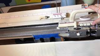 Automatic ewrap CastOn Using a Brother Knitting Machine [upl. by Ennairod627]