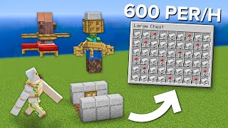 Minecraft EASY Iron Farm  600 Per Hour [upl. by Knitter776]