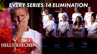 Every Series 14 Elimination on Hells Kitchen [upl. by Ilrebmik]