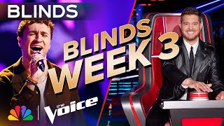 ShowStopping Blind Auditions from Week 3  The Voice  NBC [upl. by Coombs815]