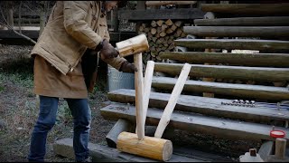 log bar stool and wood pallet [upl. by Ytirahs]