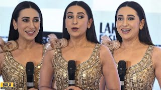 Karisma Kapoor Rocks In Light Green Sleeveless Blouse amp Lehenga at Lakme Fashion Week 2024 [upl. by Yliram]