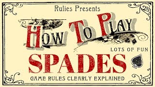 How to Play Spades with 4 people for beginners [upl. by Olodort]