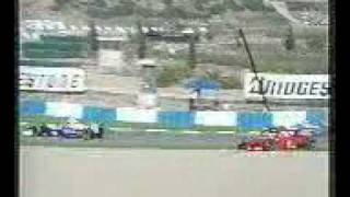 F1 1997 Schumacher Michael amp Jacques Villeneuve Crash [upl. by Ettenhoj]