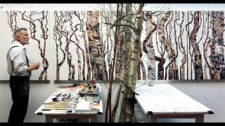 TorArne Moen painting birches [upl. by Annyahs]