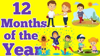 12 MONTHS of the year name meanings  12 MONTHS Nursery class songs [upl. by Nyltac828]