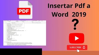 Capitulo 13 Insertar Pdf en Word 2019 [upl. by Plunkett802]