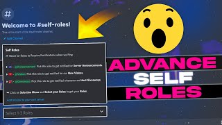 How To Make ADVANCE SELF ROLES MENU Using Discortics Bot [upl. by Palgrave]