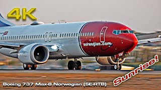 Boeing 737 Max8 Norwegian SERTB Sunrise [upl. by Landy684]