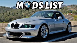 BMW Z3 FULL MODS LIST 2021 [upl. by Kamillah175]