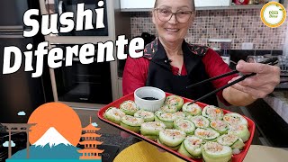 TUTORIAL DE COMO FAZER SUSHI EM CASA  SUSHI DIFERENTE  SUSHI TÍPICO JAPONÊS  COMIDA JAPONESA 861 [upl. by Cerelia]