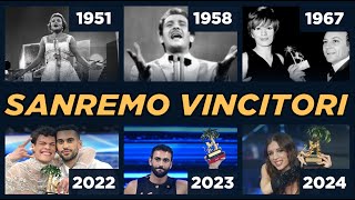 Tutti i vincitori del Festival di Sanremo 1951  2024 [upl. by Pail]