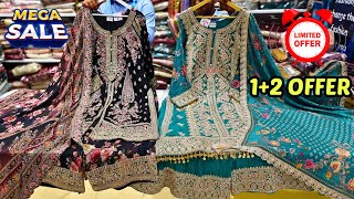 12 OFFER Premium Pakistani Suits Only 4 Days OFFER Manha wholesale Charminar Shopping [upl. by Gerius]