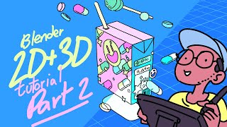 Blender 2D3D for beginners drawing and animating with greasepencil  Part 22 [upl. by Heinrik739]