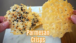 2 Delicious Parmesan CrispsChips  Classic and Everything Parmesan Crisps Recipes [upl. by Ahsemrac]