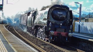 34067 quotTangmerequot on the Winter Settle amp Carlisle winter express at Penrith and Carlisle [upl. by Alil]