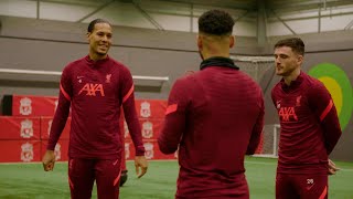 Van Dijk amp Robertson vs The F2  Upcycling skills with Liverpool FC [upl. by Sheffy]