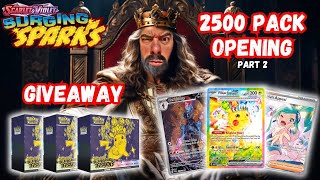 🔴2500 PACK Surging Sparks OPENING  GIVEAWAYS LIVE Watch and Win Now Part 2 [upl. by Ainehs757]