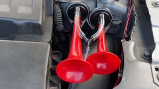 Fitting air horns to a Freelander 2  LR2 [upl. by Ahsyle]