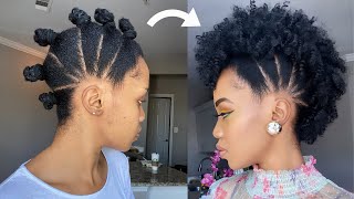 How To FAUX FROHAWK  MOHAWK ON 4C NATURAL HAIR  PROTECTIVE STYLE Tupo1 [upl. by Eppesuig]