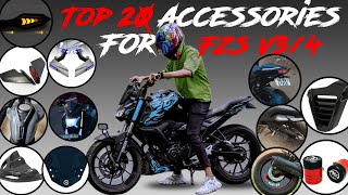 FZs v3v4 all accessories🔥mudguardunderbellytail tidyvisorwingletlever guardDRLtank padwrap [upl. by Conrade]