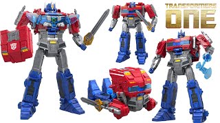 Transformers ONE Power Flip Optimus PrimeOrion Pax 4 different modes with lights and sounds [upl. by Mariand]